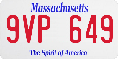 MA license plate 9VP649