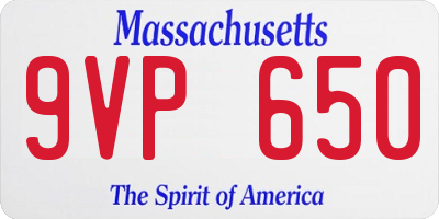 MA license plate 9VP650