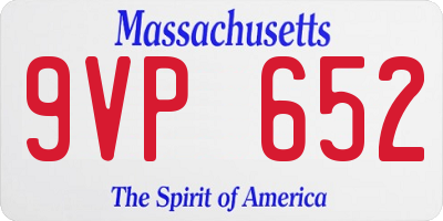 MA license plate 9VP652