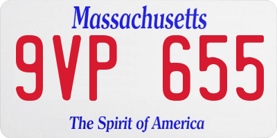 MA license plate 9VP655