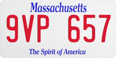 MA license plate 9VP657