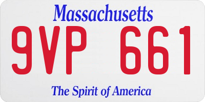 MA license plate 9VP661