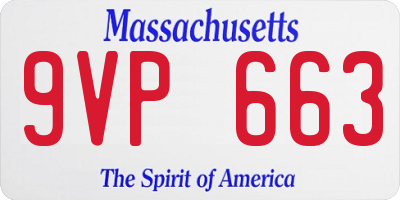 MA license plate 9VP663