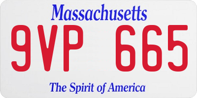 MA license plate 9VP665