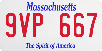 MA license plate 9VP667