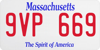 MA license plate 9VP669