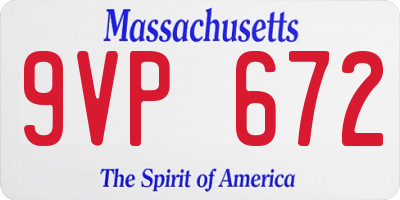 MA license plate 9VP672