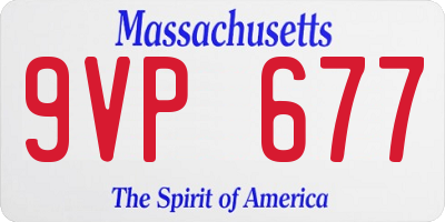 MA license plate 9VP677