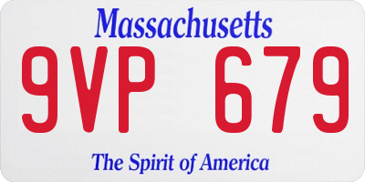 MA license plate 9VP679