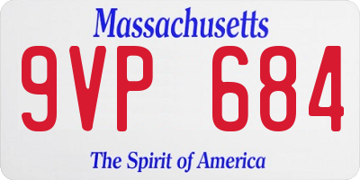 MA license plate 9VP684
