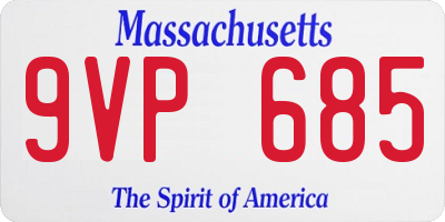 MA license plate 9VP685