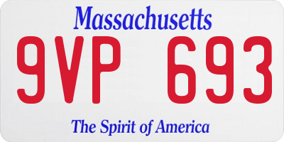 MA license plate 9VP693