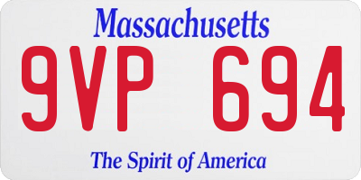 MA license plate 9VP694