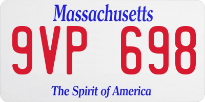 MA license plate 9VP698