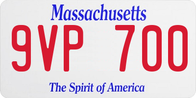 MA license plate 9VP700