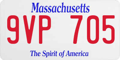 MA license plate 9VP705