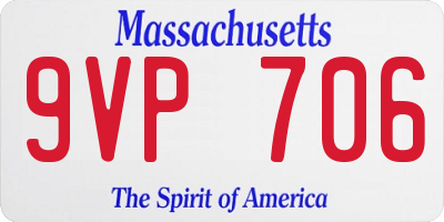 MA license plate 9VP706