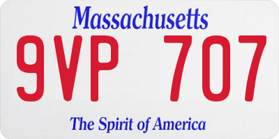 MA license plate 9VP707