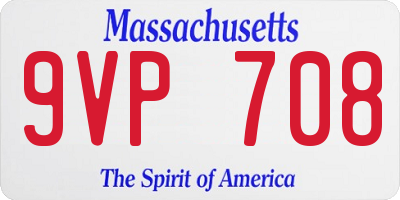 MA license plate 9VP708