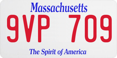 MA license plate 9VP709