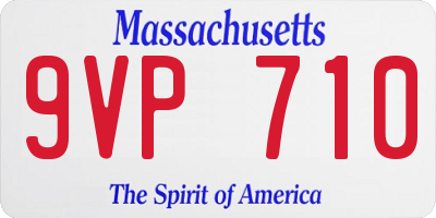MA license plate 9VP710