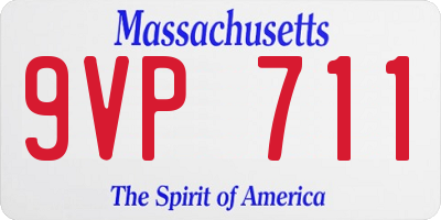 MA license plate 9VP711