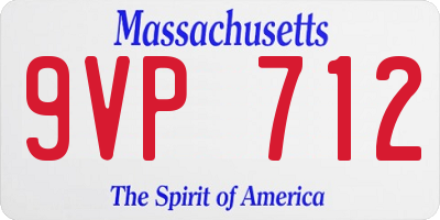 MA license plate 9VP712