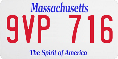 MA license plate 9VP716