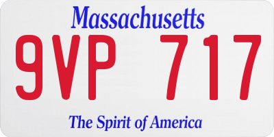 MA license plate 9VP717