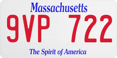 MA license plate 9VP722