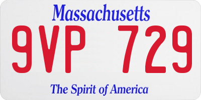MA license plate 9VP729
