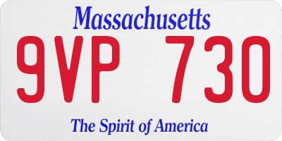 MA license plate 9VP730