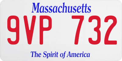 MA license plate 9VP732