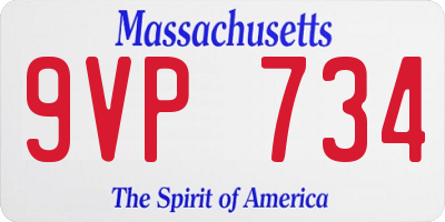MA license plate 9VP734