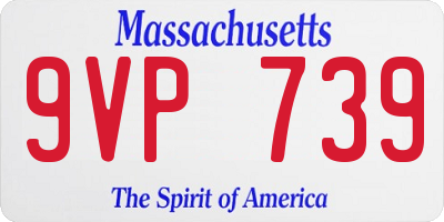 MA license plate 9VP739