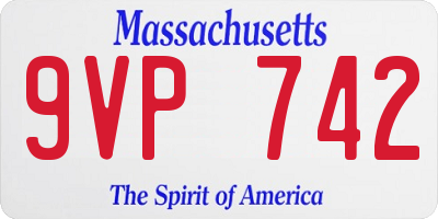 MA license plate 9VP742