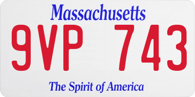 MA license plate 9VP743