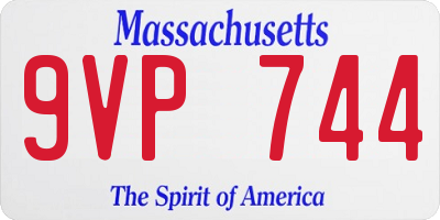 MA license plate 9VP744