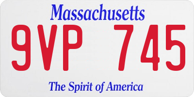 MA license plate 9VP745