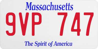 MA license plate 9VP747