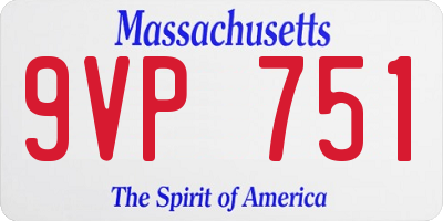 MA license plate 9VP751