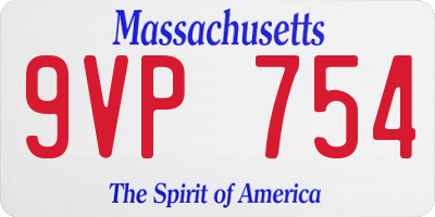MA license plate 9VP754
