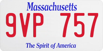 MA license plate 9VP757