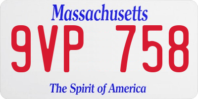 MA license plate 9VP758