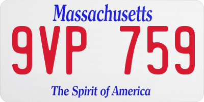 MA license plate 9VP759