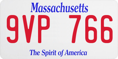 MA license plate 9VP766