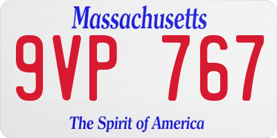 MA license plate 9VP767