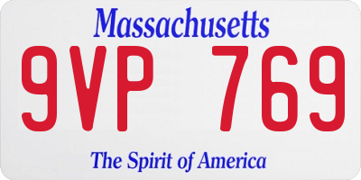 MA license plate 9VP769