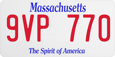 MA license plate 9VP770