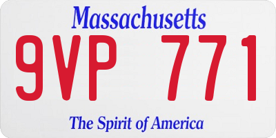 MA license plate 9VP771
